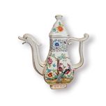 Bule Decorativo Oriental Porcelana Faisões e Caligrafia