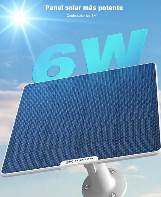Camara de Vigilância Sem WI-FI 2K 360 IP65 Exterior Painel Solar