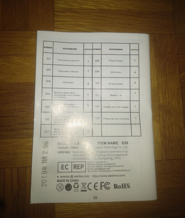 Drone Eachine E58 - kit completo