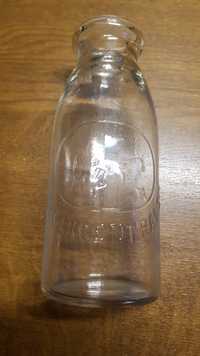 Pięknie sygnowana butelka MjolkCentralen od mleka/śmietany Szwecja