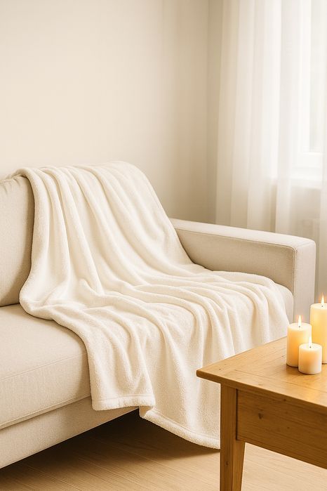 Duży ciepły mięciutki koc 180x220 cm.