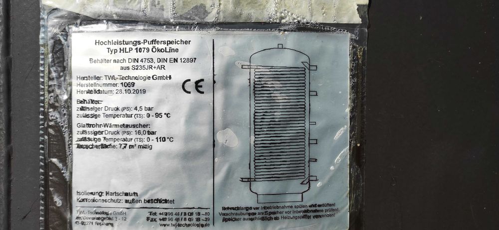 Bufor 1000 L duża wężownica 7,7 m2 solar TWL ocieplony JAKOŚĆ