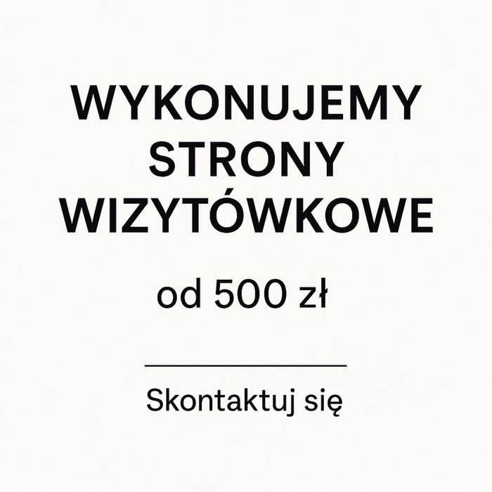 Wykonam prostą stronę wizytówkę