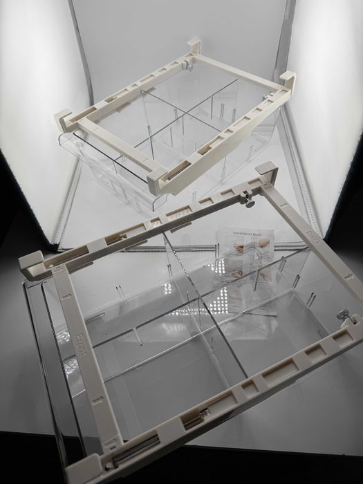 2 sztuki półki do lodówki 33x22x10cm organizer pudełko plastikowe