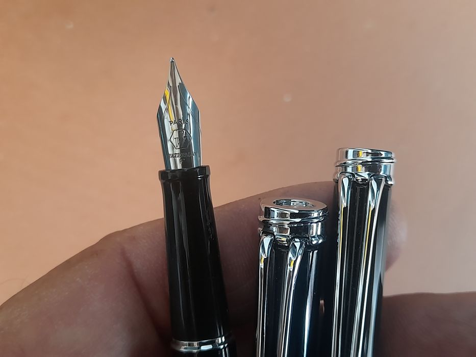 Conj. Canetas Waterman Harmonie preto e platina