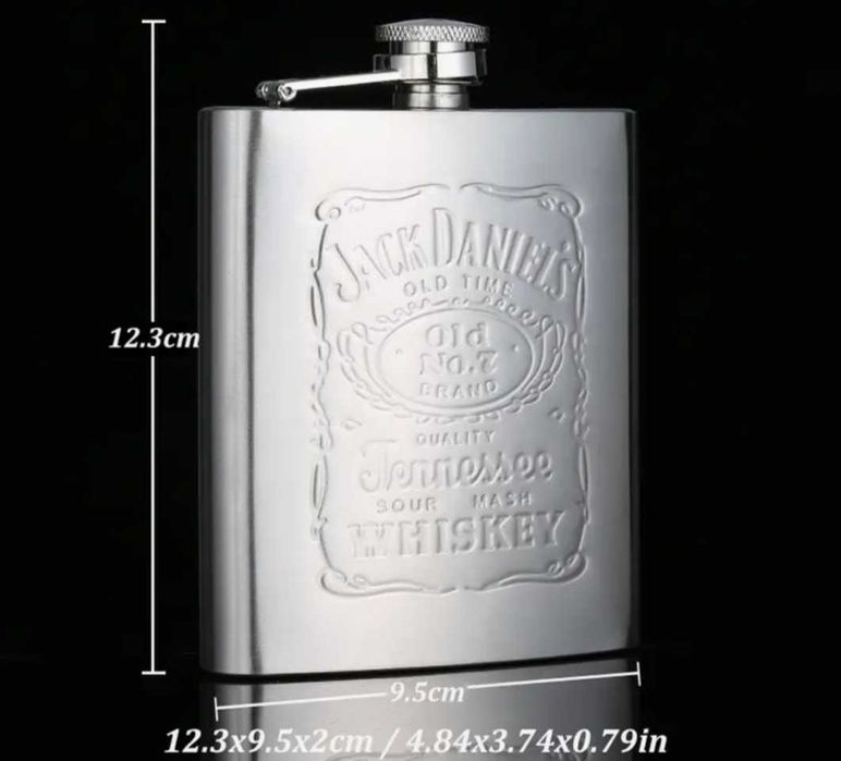 Piersiówka Jack Daniels whiskey srebrna prezent 235ml