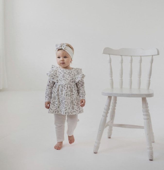 Комплект для девочки, платье, лосины, солошка