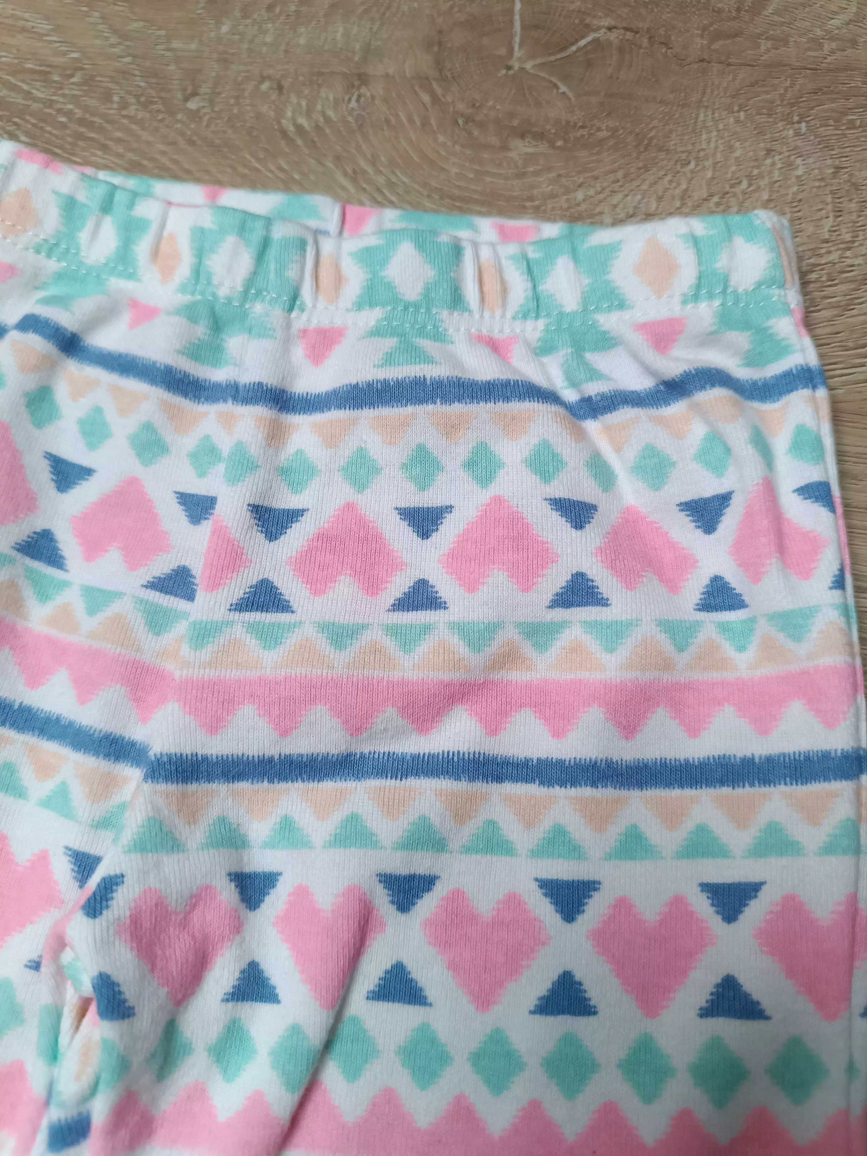 Spodnie spodenki legginsy x2 wzorki paski 'Carter's' 'Primark' 74
