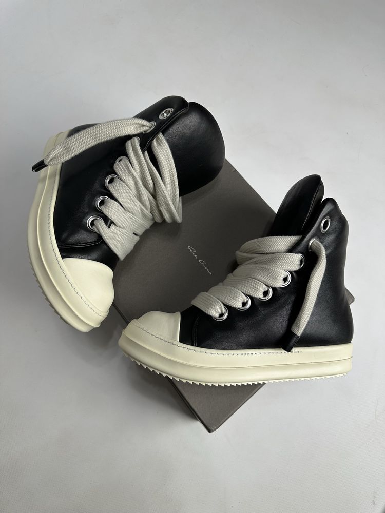 Rick Owens Ramones jumbo lace laces fuff puffer 43 кеды черные 42 38