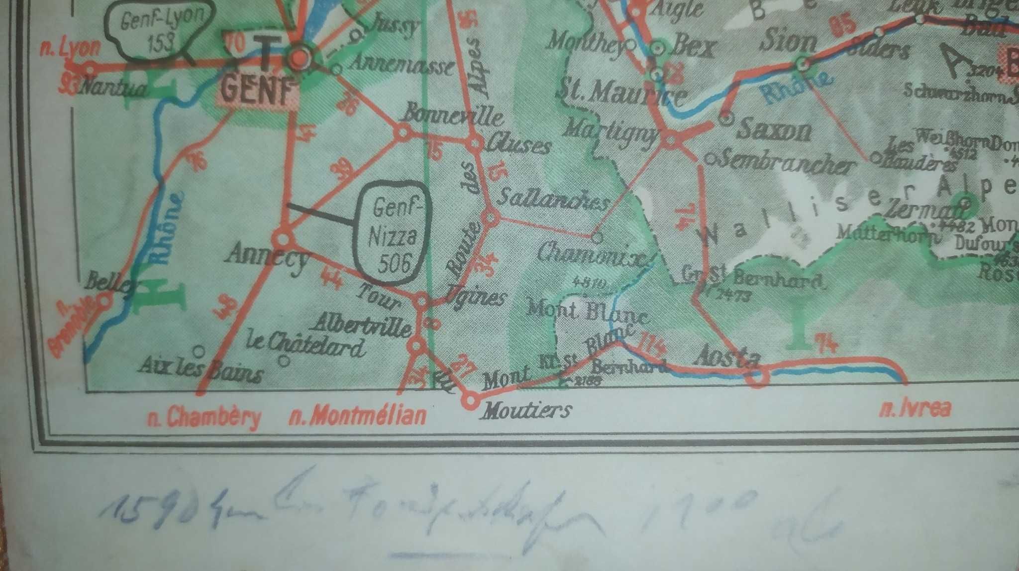 Mapa Niemiec i Polski - stara