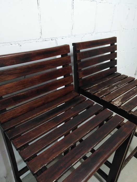 Krzesła drewniane stołki barowe hockery, 2 szt. w zestawie