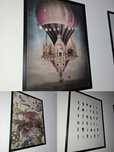 3 duże boho plakaty Ikea Bild w ramkach retro vintage