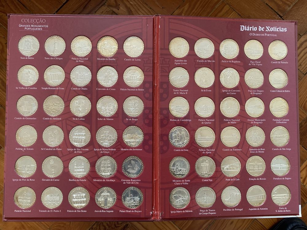 Coleção moedas/medalhas alusivas aos Grandes Monumetos Portugueses