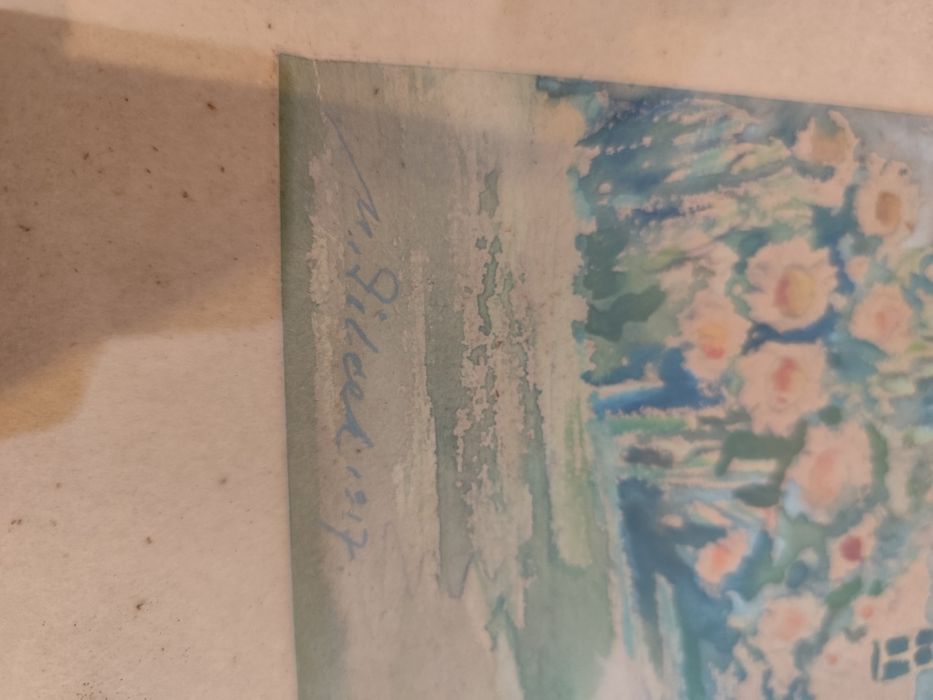 Akwarela Maksymilian Pilcek Bydgoszcz vintage retro prl obraz