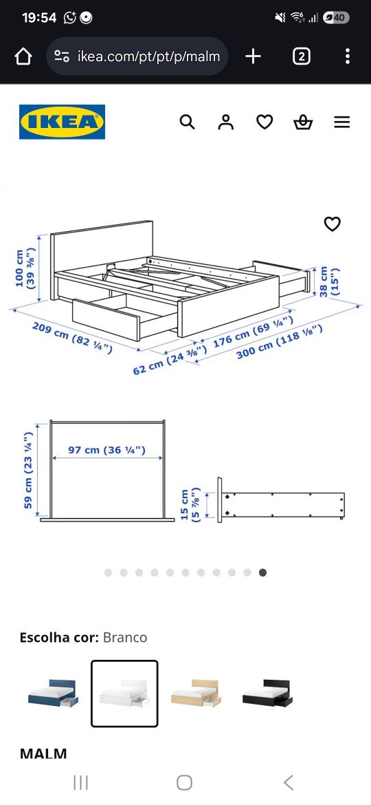 Cama Malm 160x200mm