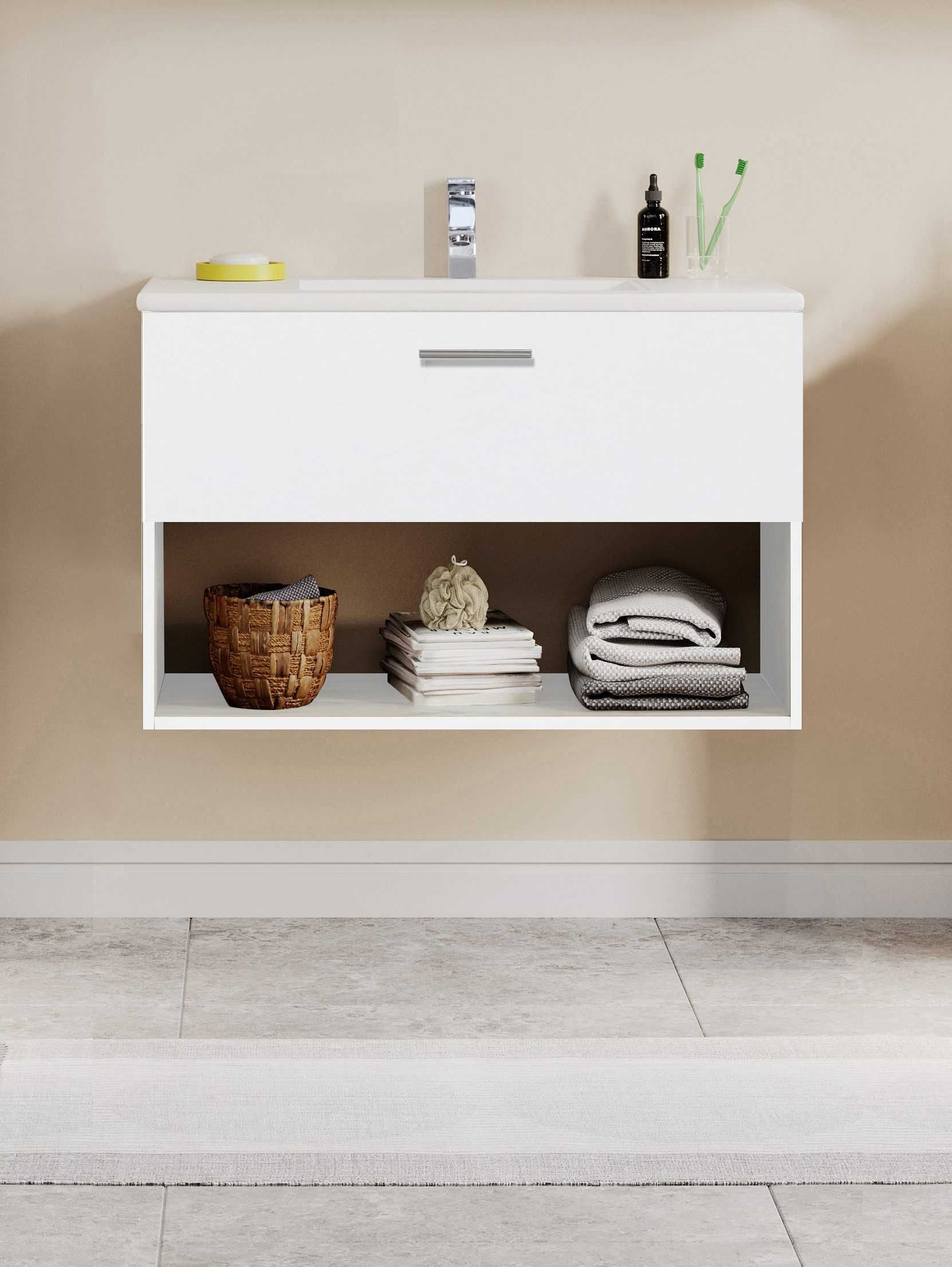 Szafka łazienkowa z umywalką CERAMICZNĄ 80x45 NOWA WYSOKA JAKOŚĆ