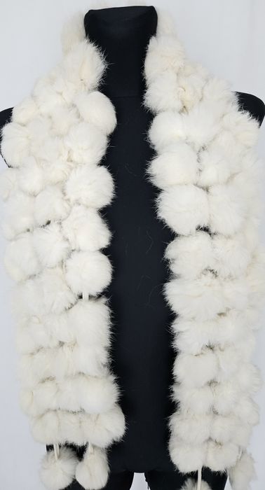 Elegancki długi ciepły  szeroki futrzany szal etola futro