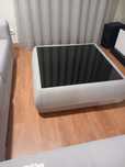 Mesa de sofa en tecido com vidro