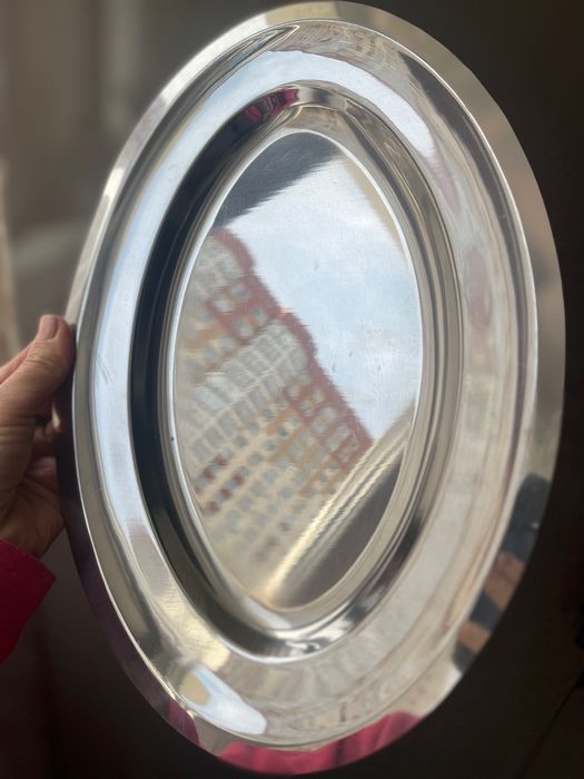 Блюдо, разнос з сталі Італія 18/10 Вінтаж