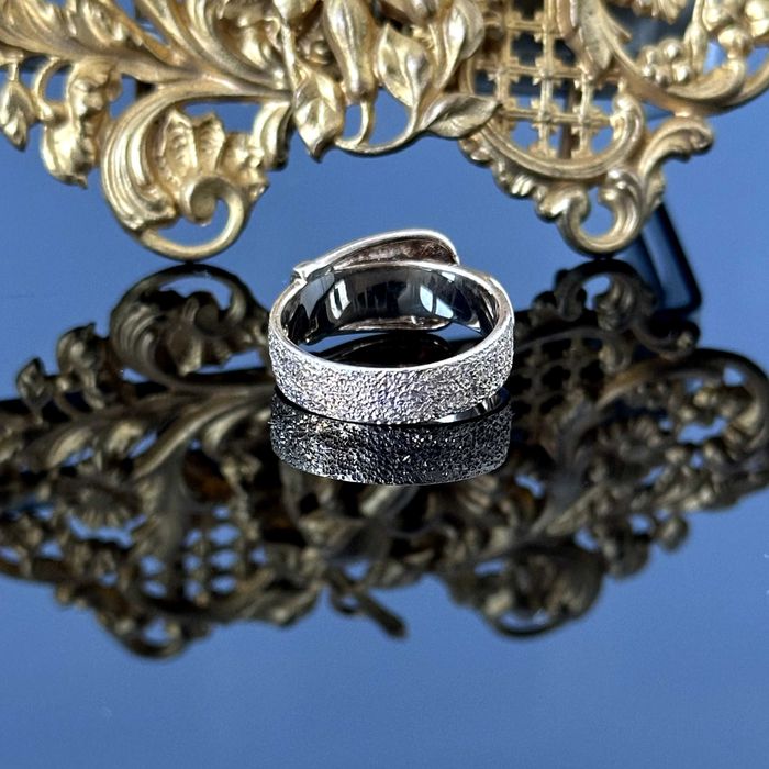 Srebrny pozłacany pierścionek - srebra próby 925 - pozłocony