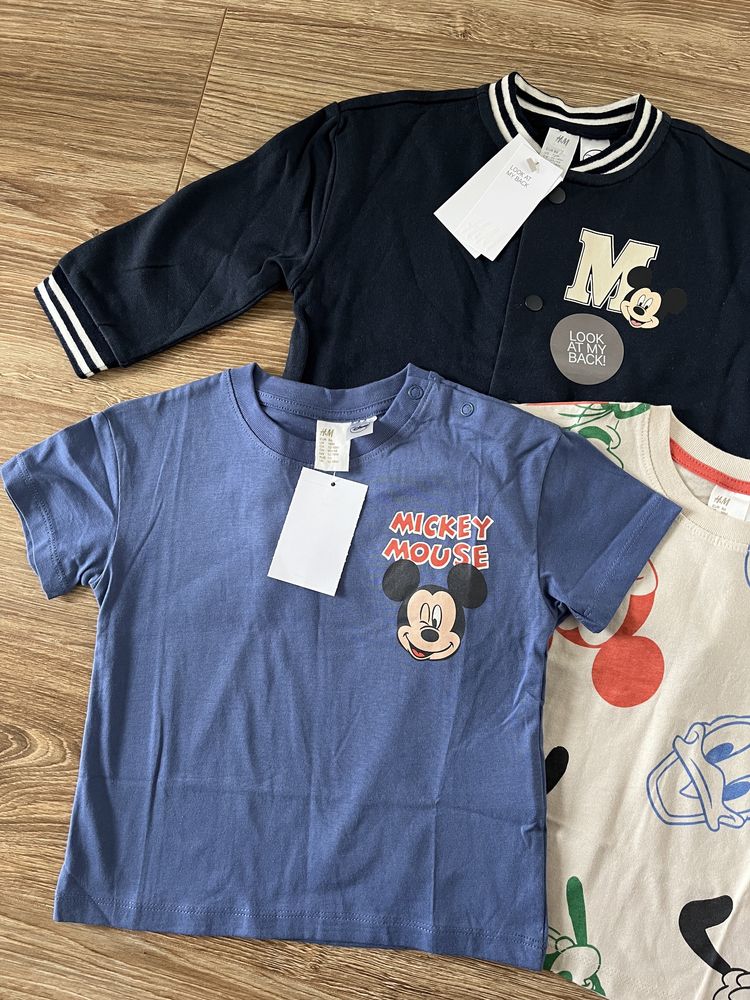 Nowy zestaw dla chłopca Mickey Mouse H&M rozmiar 86 bluza koszulki