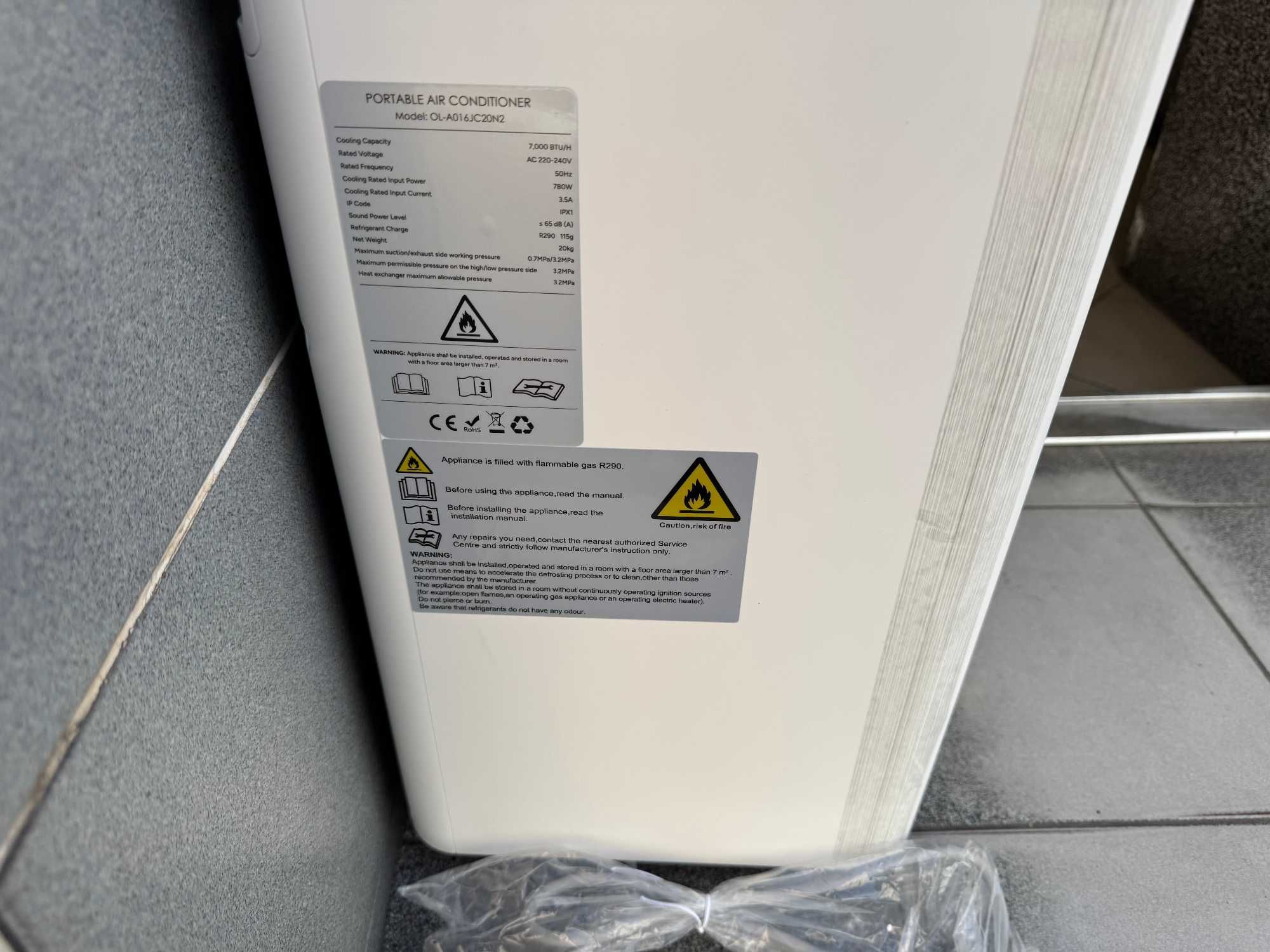 9000BTU Przenośny Klimatyzator z Funkcją 3 W 1 OL-A016JC20N2