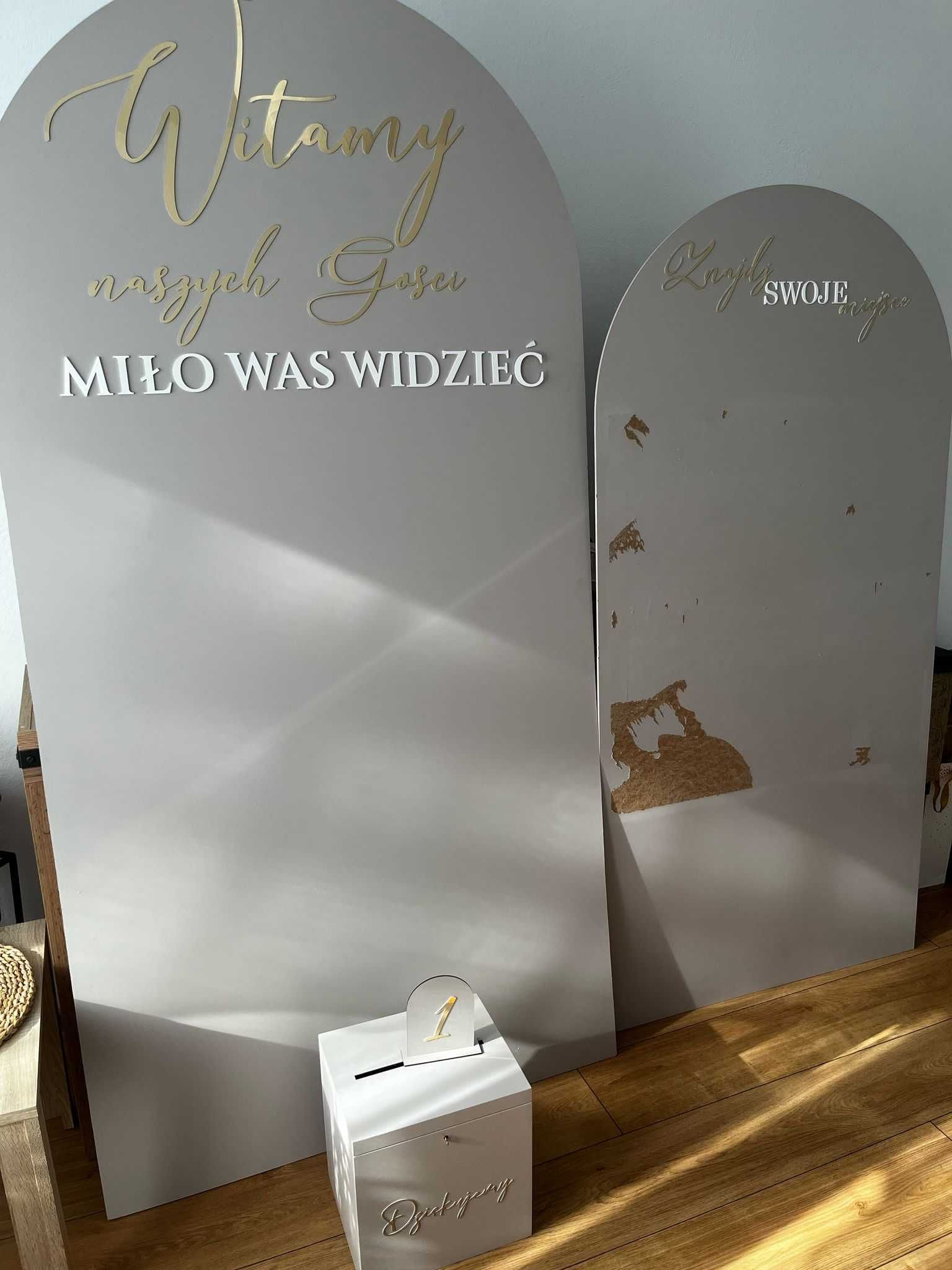 ZESTAW ŚLUB WESELE tablice powitalne/numery stołów/pudełko na koperty