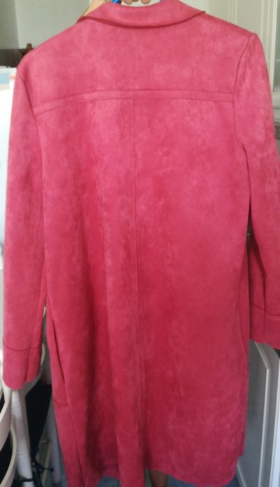 Casaco aveludado rosa