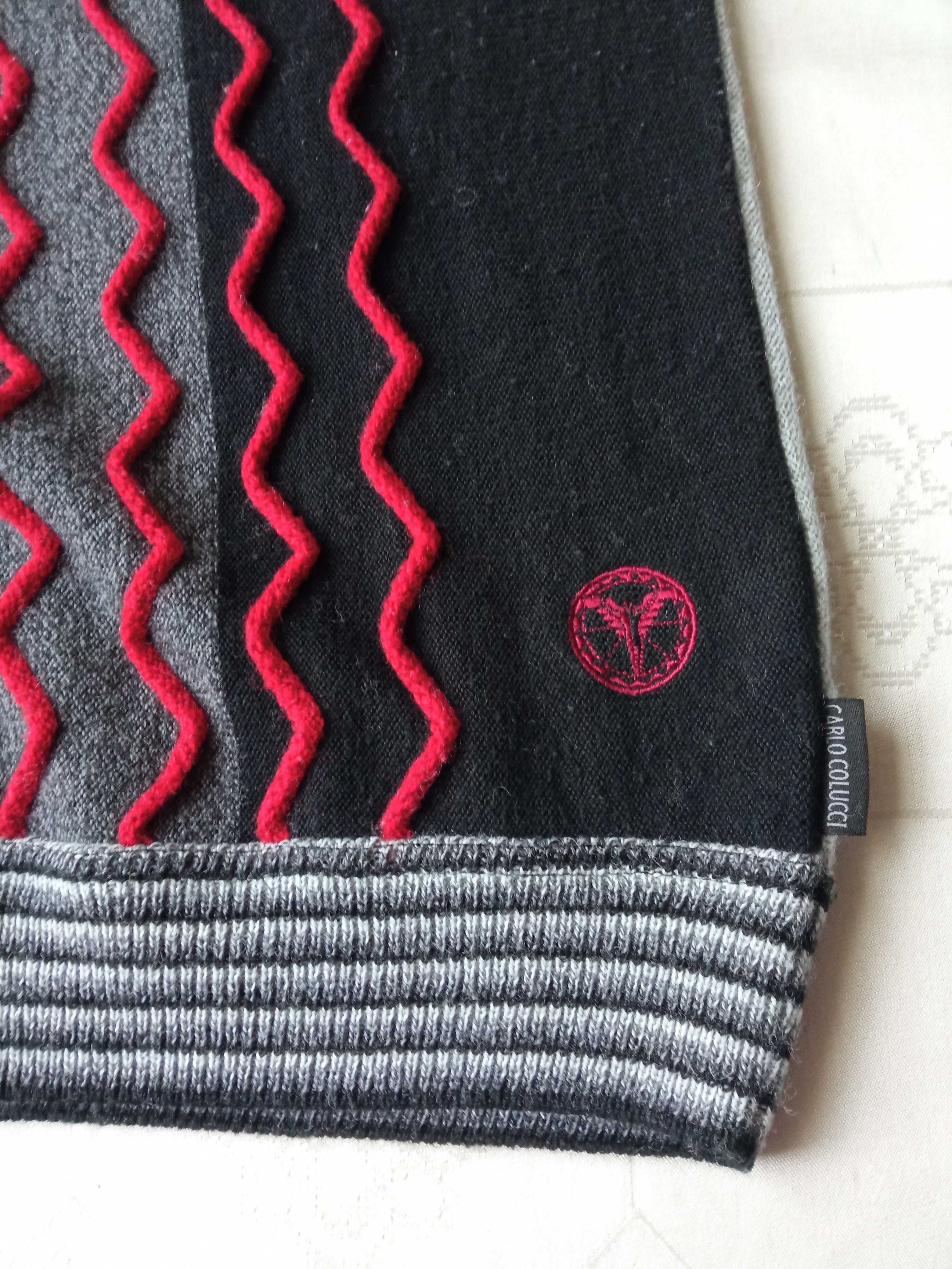 Carlo Colucci  męski sweter przez głowę 50% wełna merynos r XL