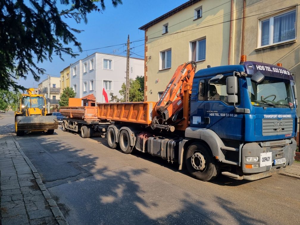 Usługi koparko-ładowarki , wyburzenia transport