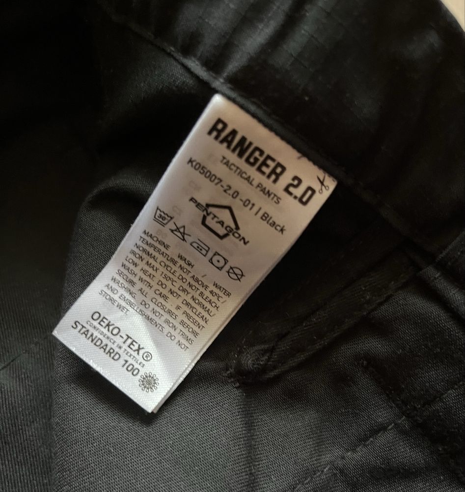 Spodnie taktyczne bojówki Pentagon Ranger 2.0 - Black