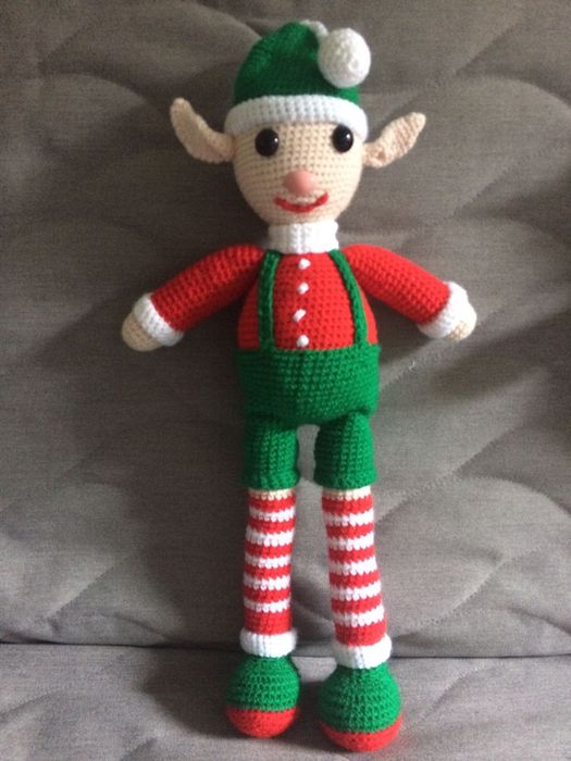 Maskotka, przytulanka ręcznie robiona Świąteczny skrzat