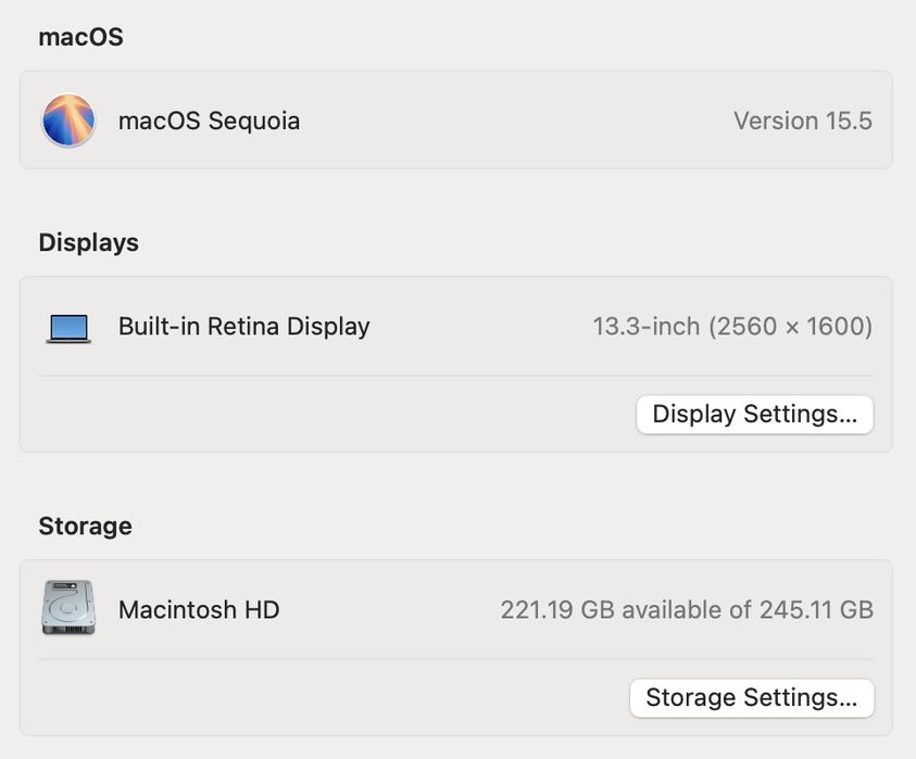 MacBook Pro 13 2020 M1 16Gb 256Gb Space