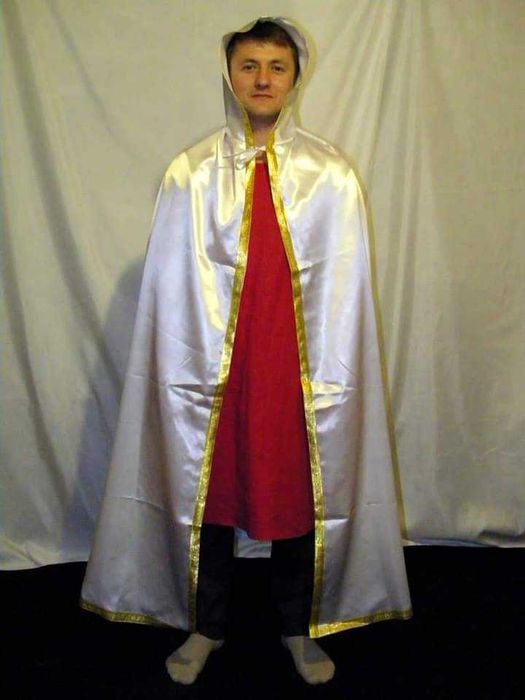 Плащ полусолнце атлас костюм, фэнтези театральный реквизит