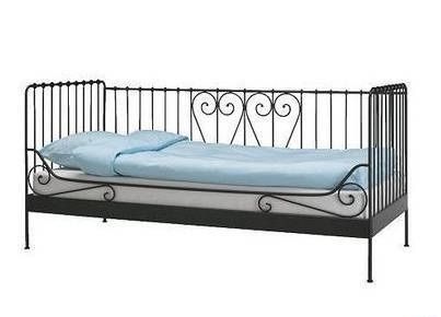 Czarne kultowe metalowe łóżko IKEA Meldl 90 200 rama + stelaż