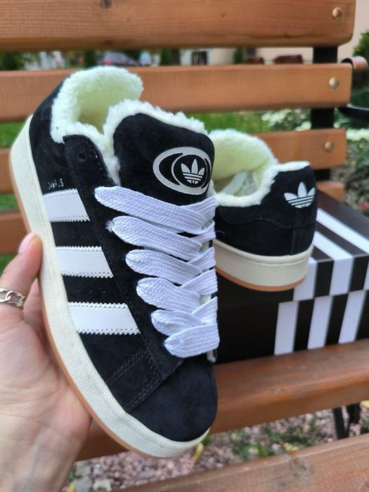 Чоловічі зимові Adidas Campus Black хутро