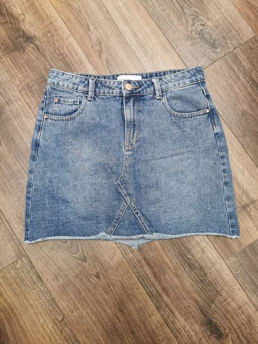 Spódnica dżinsowa spódniczka jeansowa mini trapezowa M 38