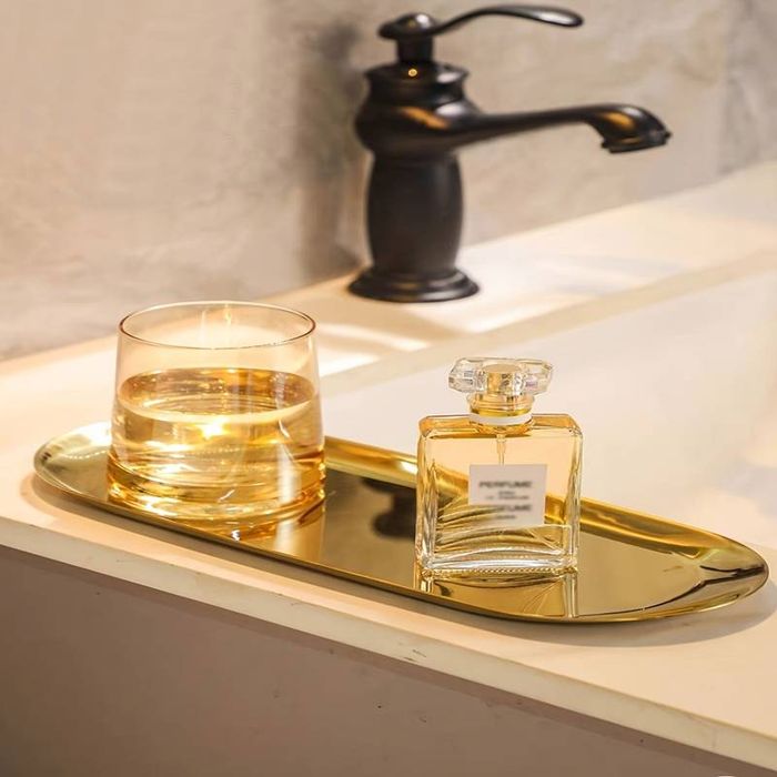 Dekoracyjna podstawka Gold 30cm kolor złoty