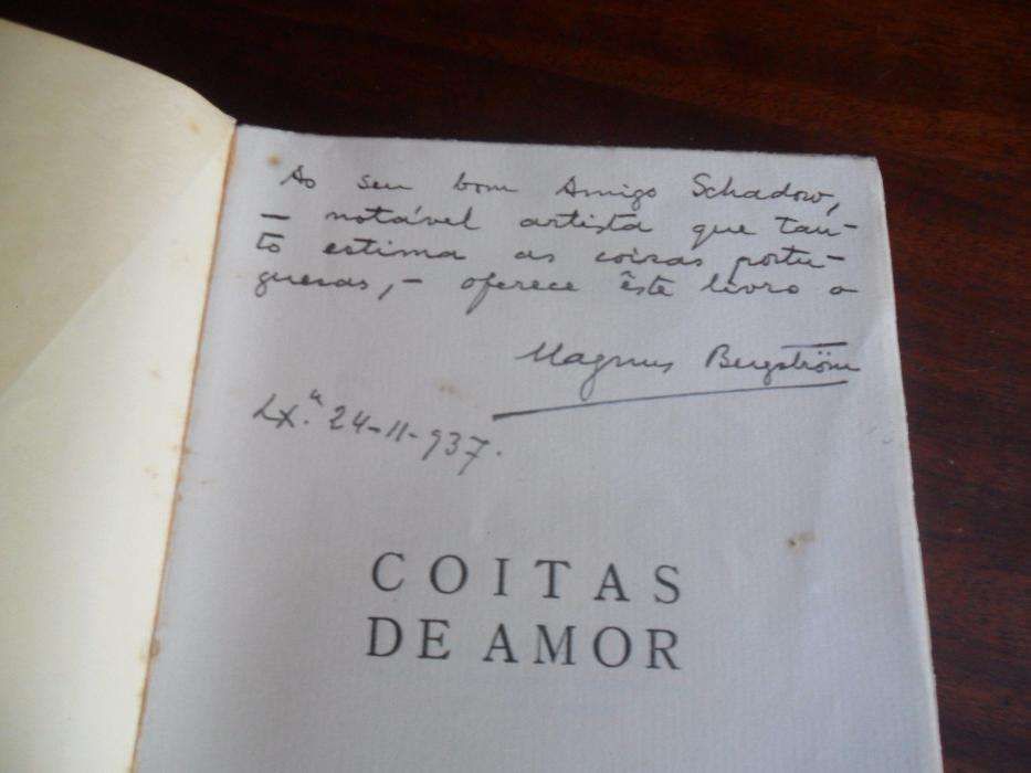 "Coitas de Amor" de Magnus Bergström - 2ª Edição de 1937 - Autografado