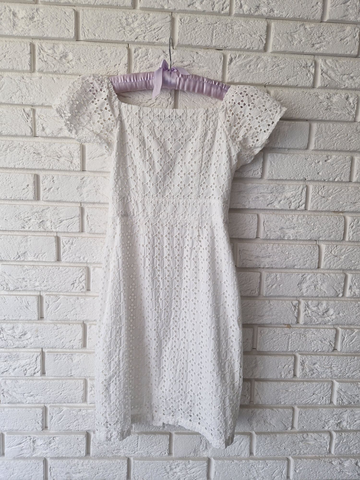 Biała letnia ażurowa sukienka Mohito 32 XXS