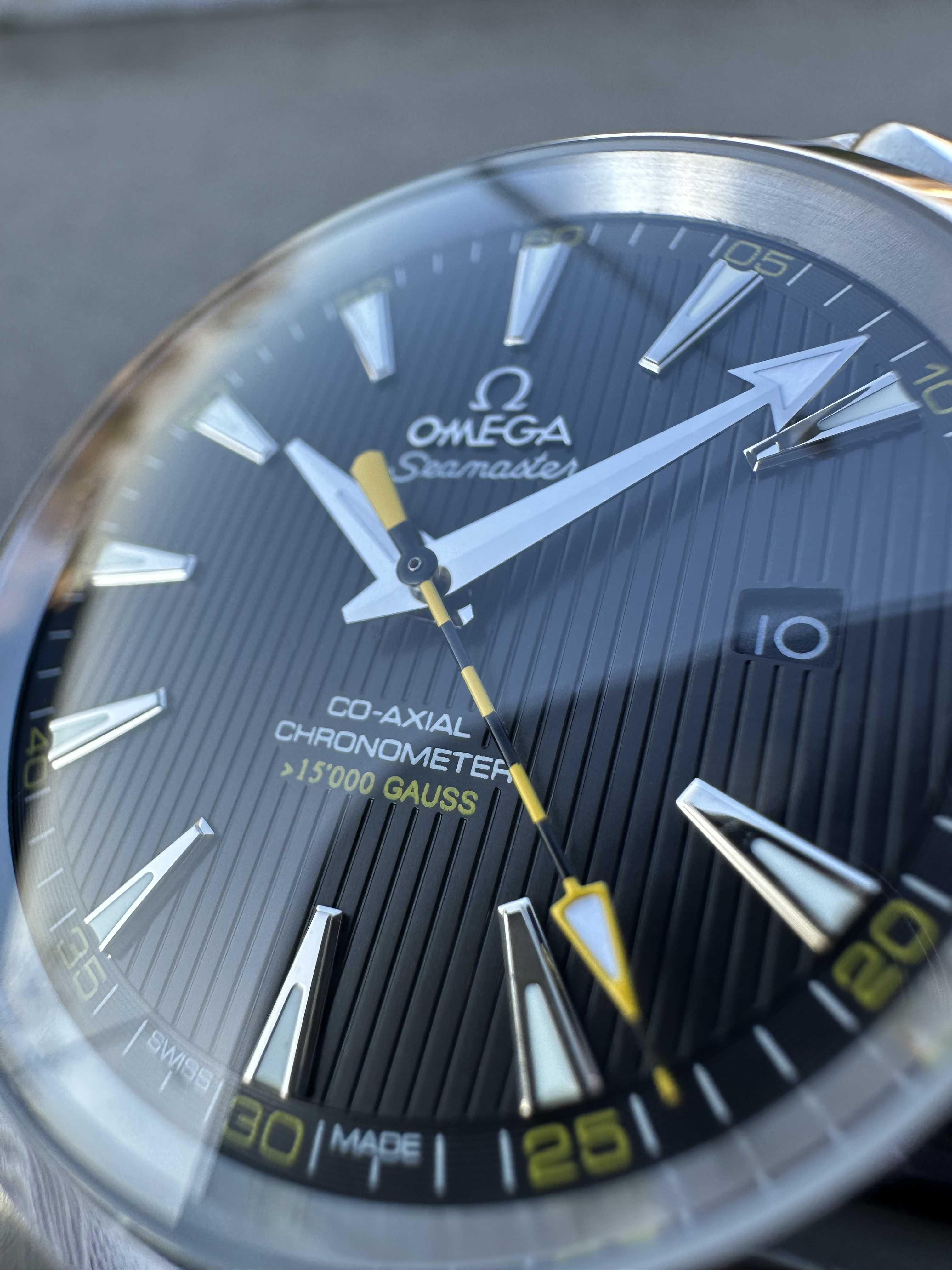 Швейцарские часы Omega Seamaster Aqua Terra Gauss Yellow. Топ качество