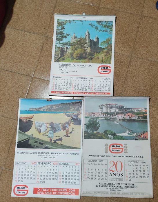 Calendários MABOR e expositores com caixas fósforos