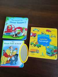 Zestaw książek po niemiecku dla dzieci pojazdy Kubuś Puchatek Koparka
