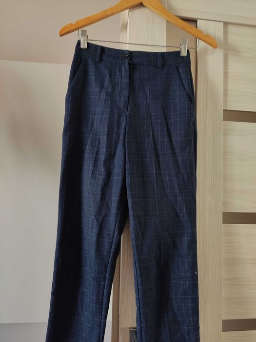 Класичні жіночі штани, брюки, прямі брюки, сині штани, класика, XS, S