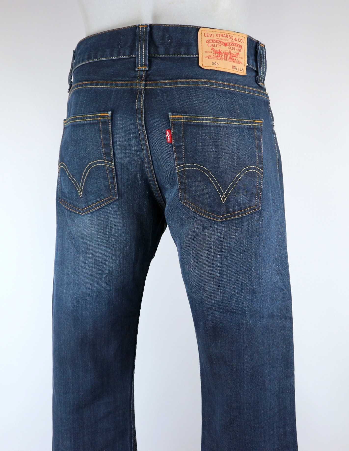 Levis 506 spodnie jeansy W32 L32 pas 2 x 42 cm