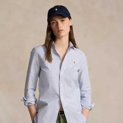 Женская рубашка Polo Ralph Lauren Fit Blue Striped Oxford (Л)