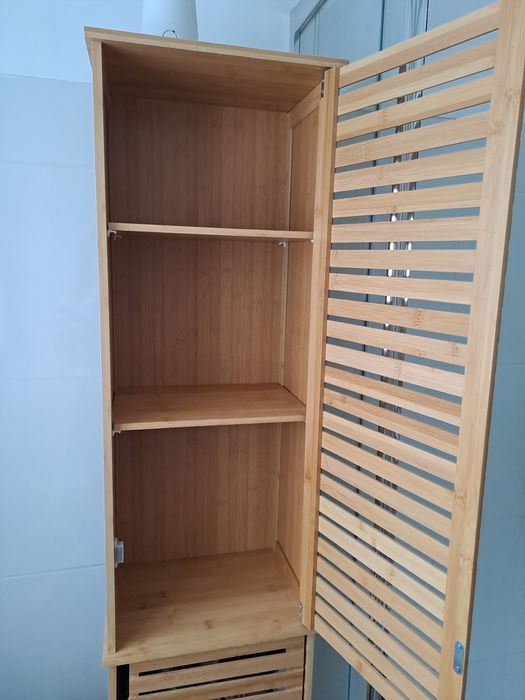 Móvel alto WC em bambu castanho – excelente estado