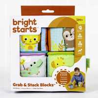 Bright Starts Grab & Stack Blocks klocki pluszowe 3m