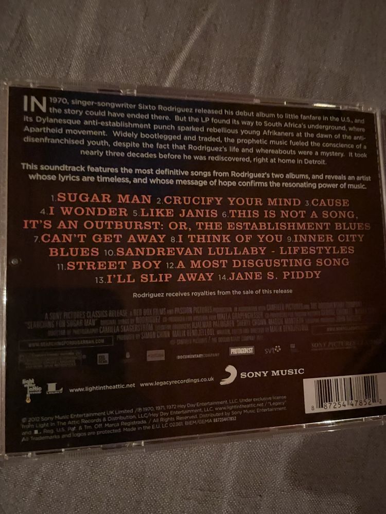CD - Rodriguez Searching for SUGAR MAN soundtrack