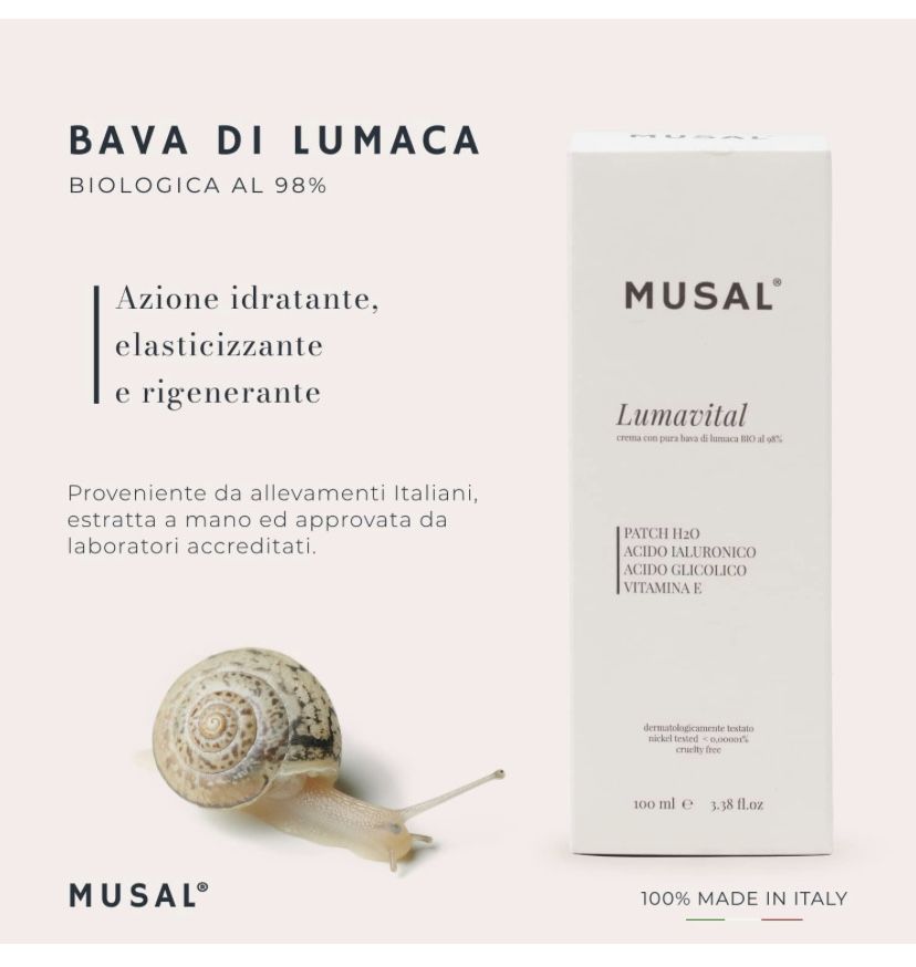 MUSAL Lumavital 100ml Krem do twarzy ze Ślimaka 98% BIO